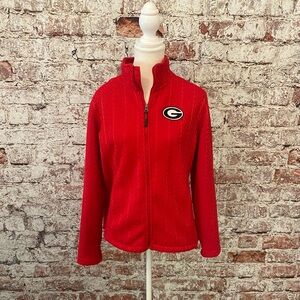 UGA Bulldogs Women’s‎  2X Red Cable Knit Full Zip Sweater Jacket